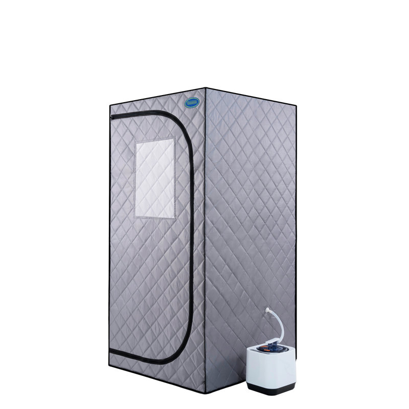 Portable Steam Grey Mini Plus - Spa personnel avec générateur et télécommande. Chaise pliable. Installation facile. Chauffage rapide. Ul accrédité. Tissu. 360 degrés. Element. Améliore la douceur de la peau