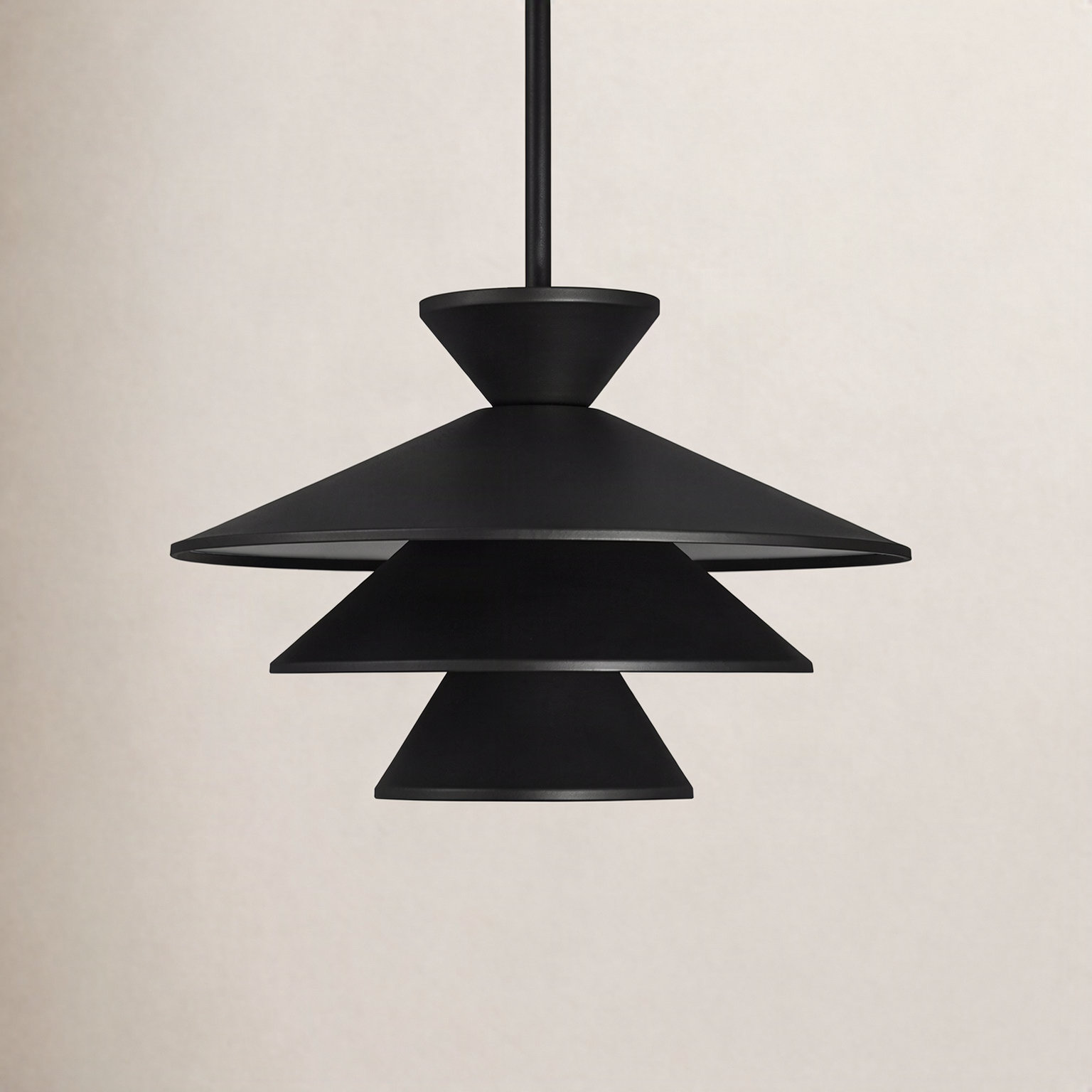 Vinnie Dimmable Single Light Pendant, Matte Black