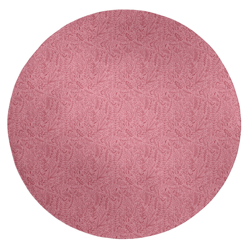 Chenille Floral Indoor Rug, Round 5'