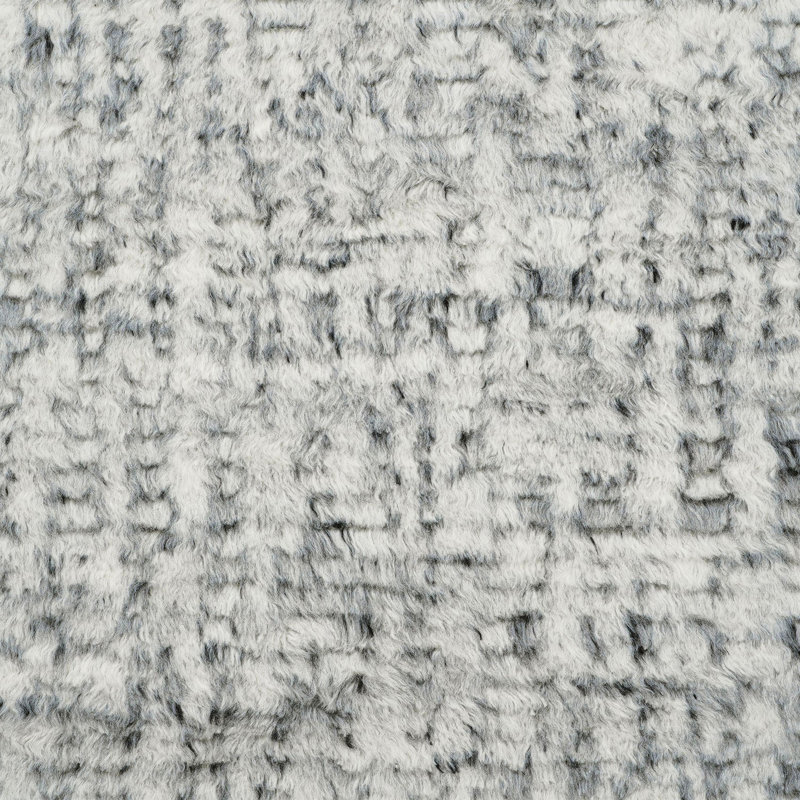 Moroccan Style Wool Rug - Silver, Rectangle 12' x 15'