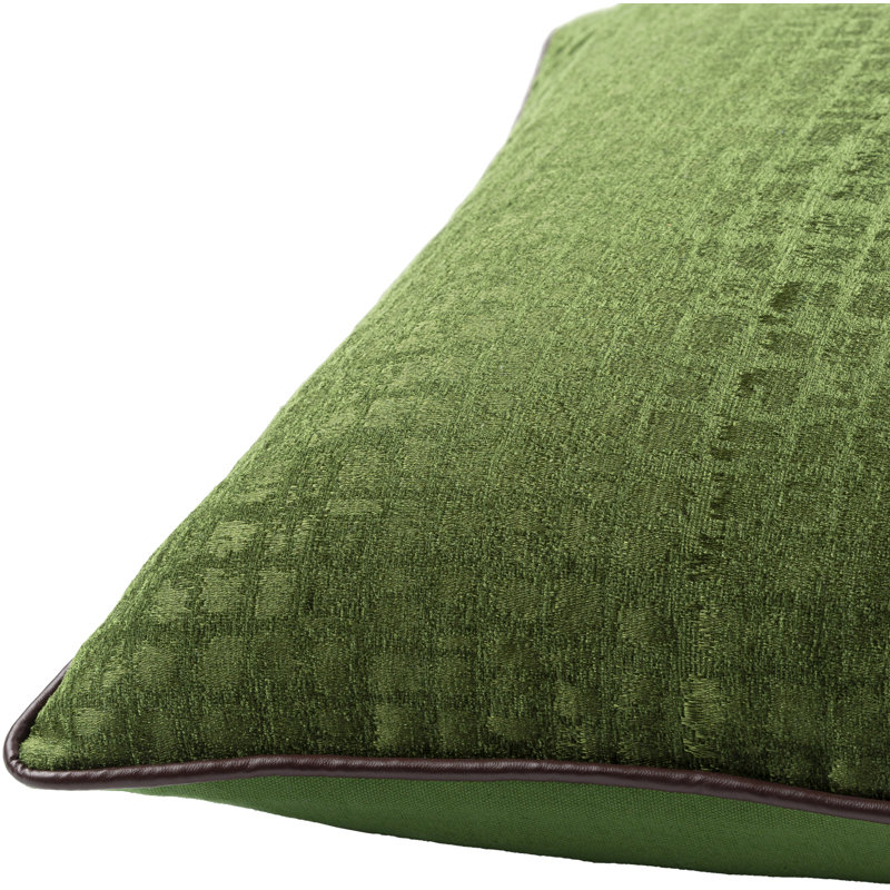 Housse et insert de coussin carré Tambi, Polyester/ Bourre en polyester, Vert foncé, 18 po x 18 po