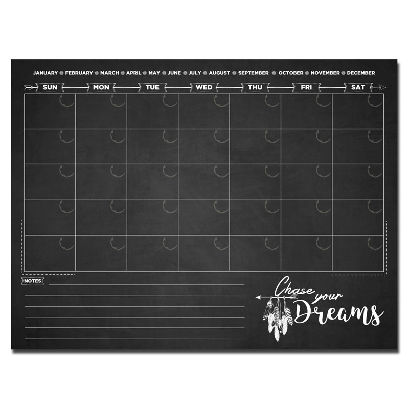 Tableau effaçable mural Chase Your Dreams, H 16 po x l 20 po, Noir