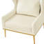 Chaise de lecture moderne en velours beige avec mousse haute densité et support lombaire avec revêtement, coussin de dossier