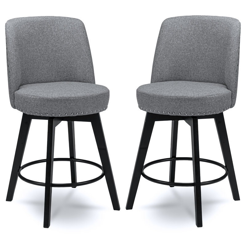 Gardnertown Swivel Upholstered Counter Stool, Beige
