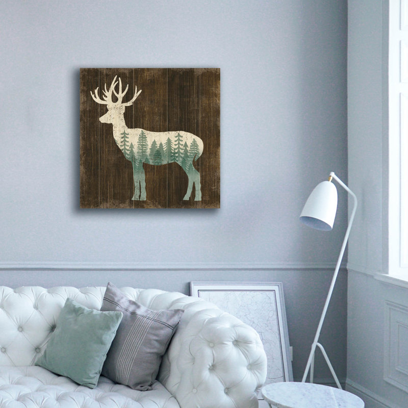 "Epic Graffiti", "Simple Living Deer Silhouette" par Michael Mullan, art mural sur toile, H 37 po x l 37 po x P 1,5 po