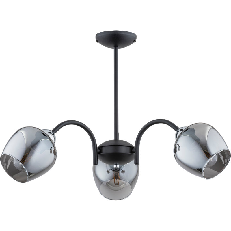Dickerson 3 - Light Shaded Chandelier, Chrome, Graphite