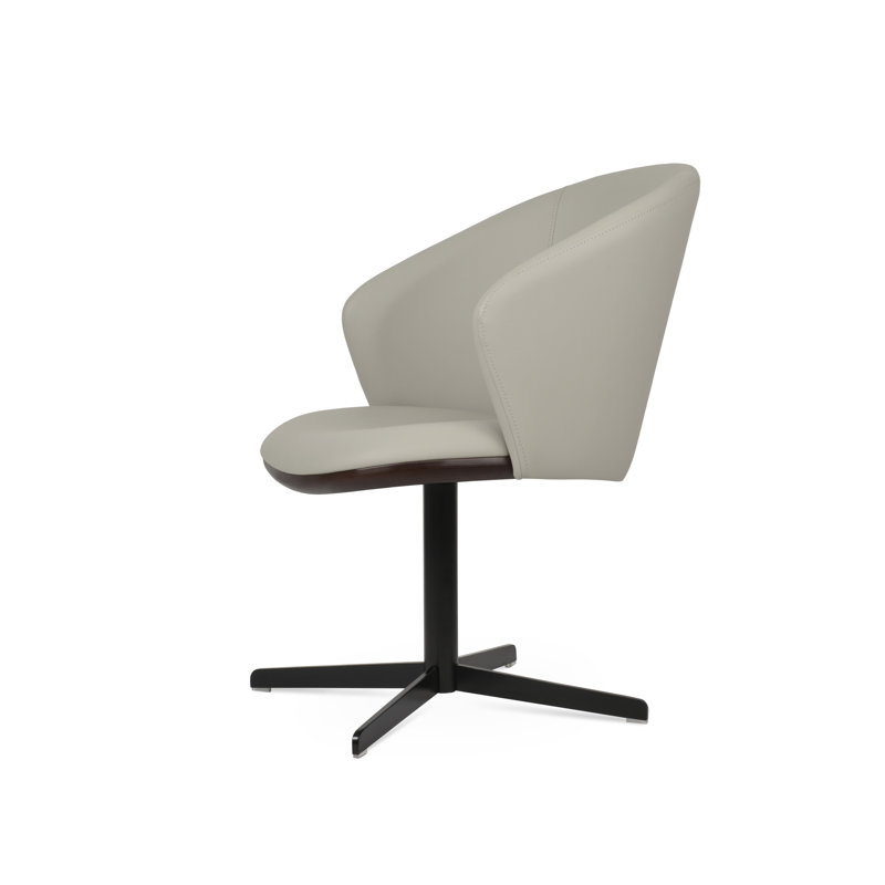 Chaise avec accoudoirs pivotante 4 étoiles Athena, Noir, Noir