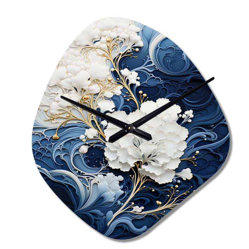 Liquide encre spirale III - horloge murale asymétrique abstraite en spirale, Grand