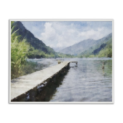 Giclée encadrée de Dappled Lake Dock, design par Kim Curationa