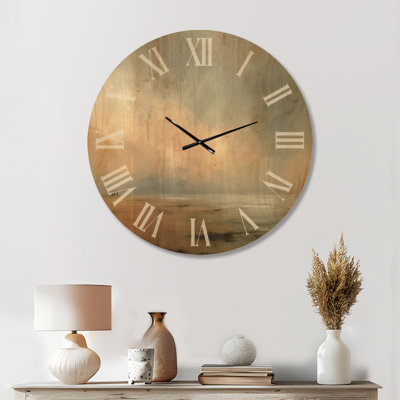 Horloge murale nautique en bois - Après-midi pluvieux côtier