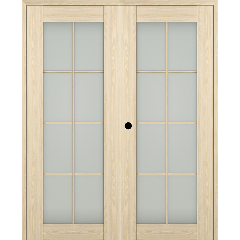 Porte standard préfinie en bois manufacturé 8 Lite Avon, 59,5 po x 79,37 po, Frêne de la loire, Droite