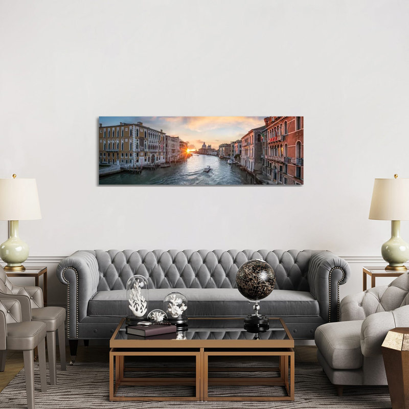 Grand Canal Panorama In Venice, Italy 1 Piece Wrapped Canvas Panoramic Wall Art, 152.4 cm H x 50.8 cm W x 3.175 cm D