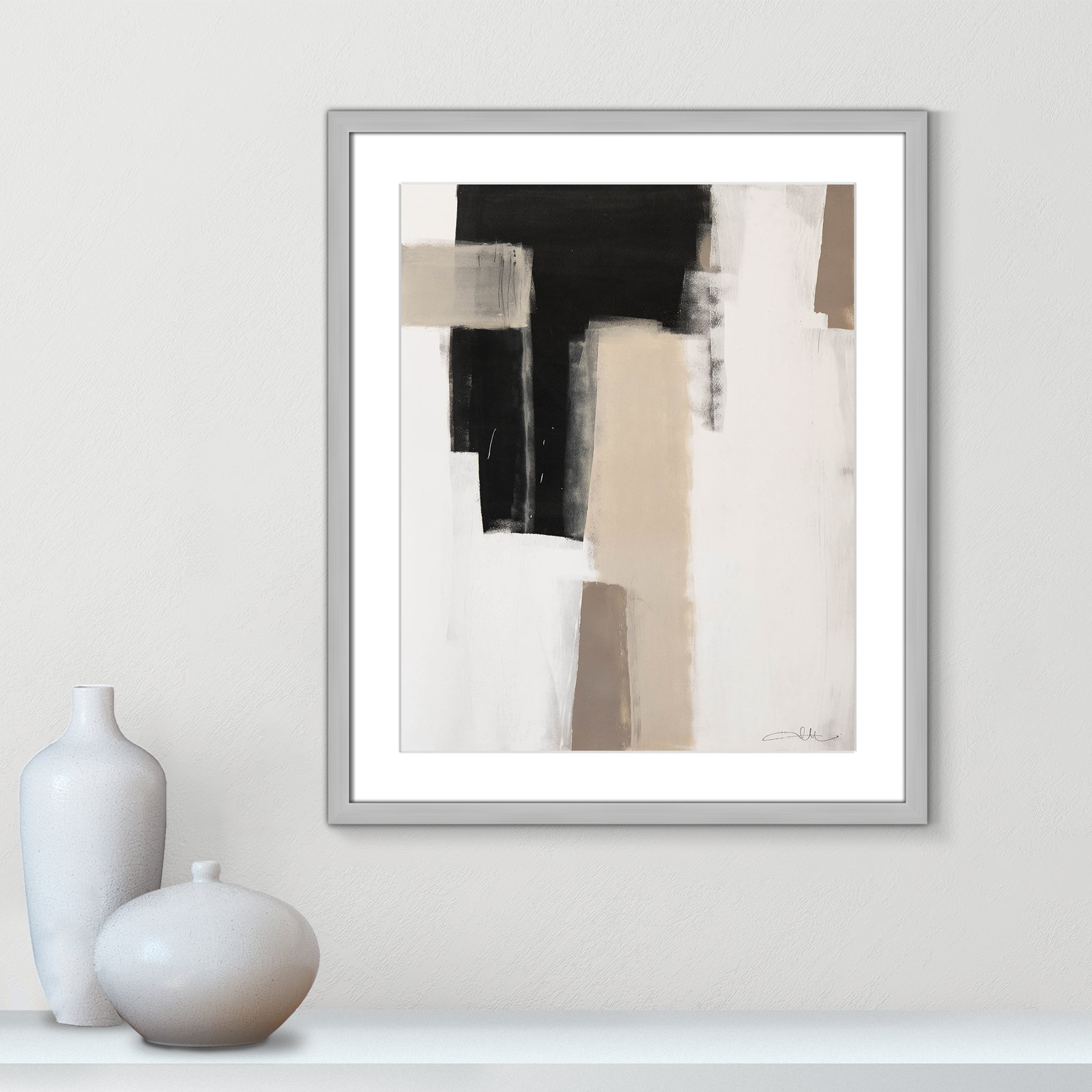 Earth Scapes I Print, 25.5" H x 21.5" W x 1.25" D, Silver Matted Picture Framed