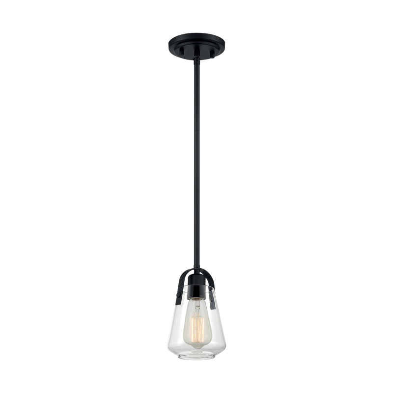 Luminaire suspendu en pot 1 lumière Powers, Noir mat