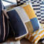 Quinn Jacquard Cushion Ochre & Navy -8878087