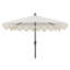 Demi-parasol de style côtier 9 pi avec frange festonnée, manivelle et inclinaison Beverly 9 pi Coastal-821560282-807307872