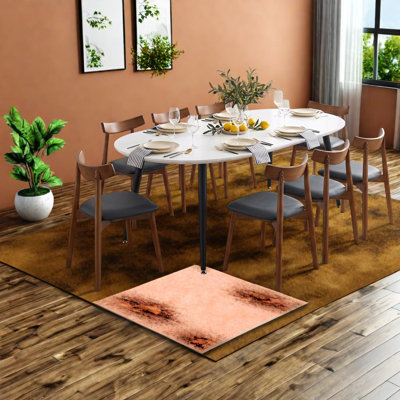 Ensemble de table de salle à manger extensible moderne (doit inclure la table et la chaise), table en bois aggloméré blanc, chaises en bois de noyer, métal noir, salle à manger familiale