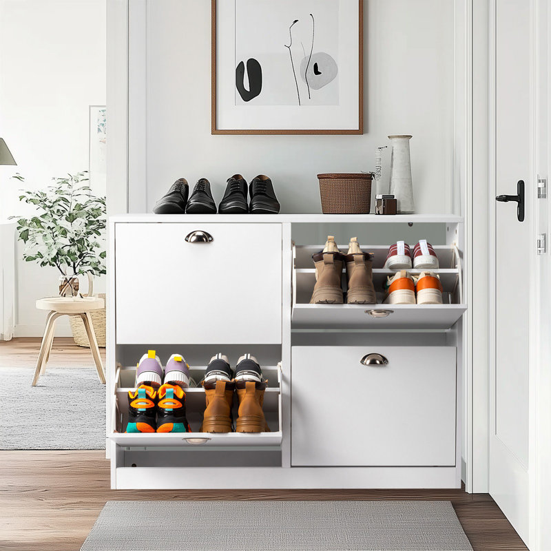 Armoire à chaussures avec 4 tiroirs rabattables