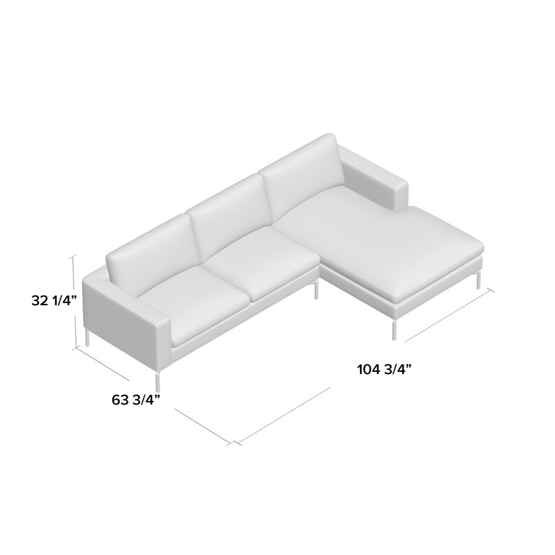 New Standard Upholstered L-Shaped Sectional, Right Hand Facing, Toffee Leather, Black