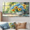 Hortensias et tournesols ferme II - hydrangées murales - Art mural traditionnel