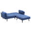 Nafisa Blue Fabric Adjustable Sofa & Ottoman