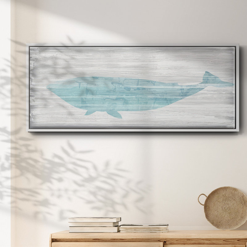 Baleine IV - toile encadrée, H 24 po x l 60 po
