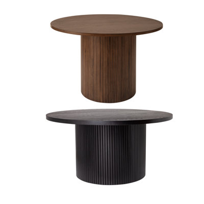 Table basse et table de salle à manger ronde en bois massif