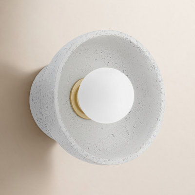 Single Light Ceramic Flush Mount Sconce