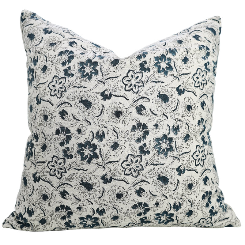 Housse de coussin en coton Floral, H 20 po x l 14 po