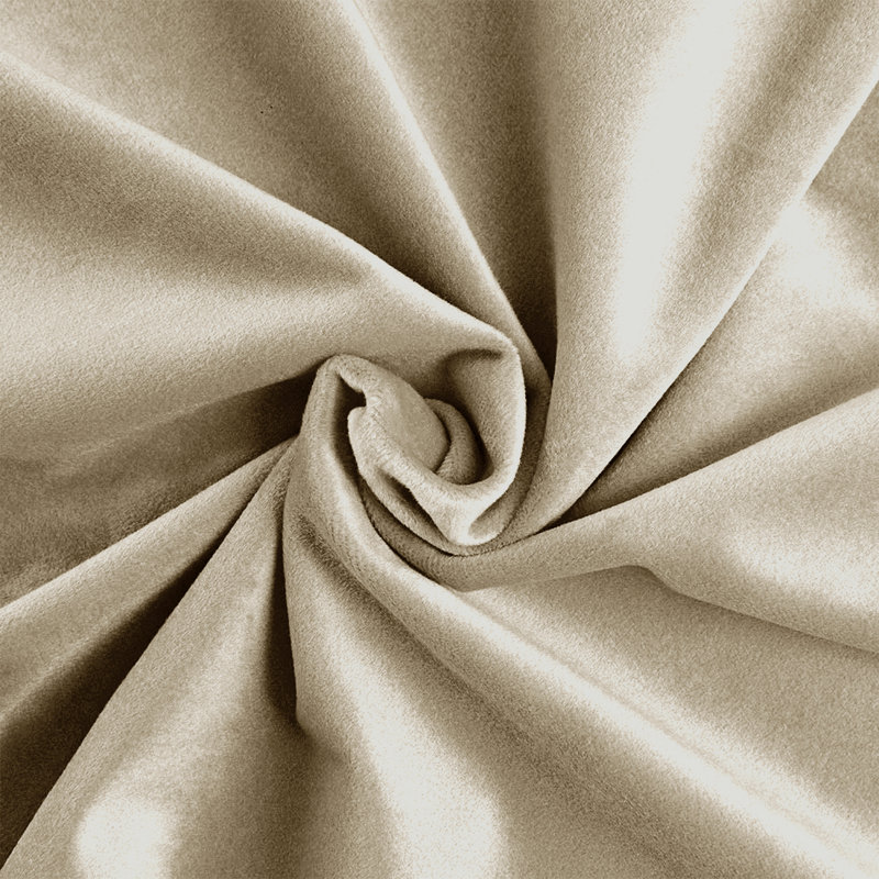 Luxury Crushed Velvet Eyelet sheer Curtain, Beige, 228.6cm Width x 228.6cm Drop