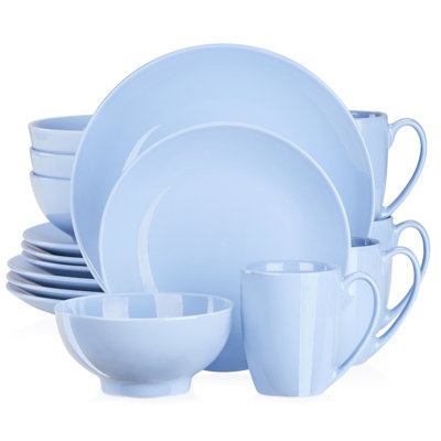 Byrin 16 Piece Porcelain China Dinnerware Set - Service for 4