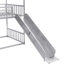 Lit superposé simple / simple avec glissière et escalier, structure stable en argent avec structure d'escalier simple-774223514
