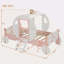 Lit de voiture avec couronne Princess, lit plateforme en bois avec escalier-985767942