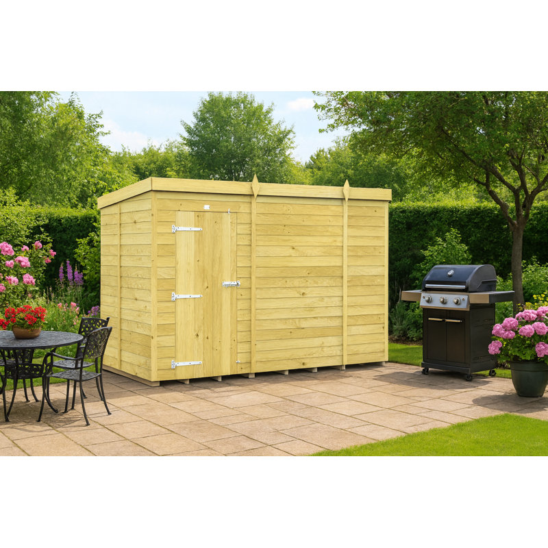 10ft x 5ft Pent Shed - Single Door without Windows