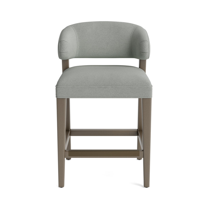 Keane Bar Stool, Performance Boucle - Mineral Green, Driftwood, Counter Stool (25” Seat Height)