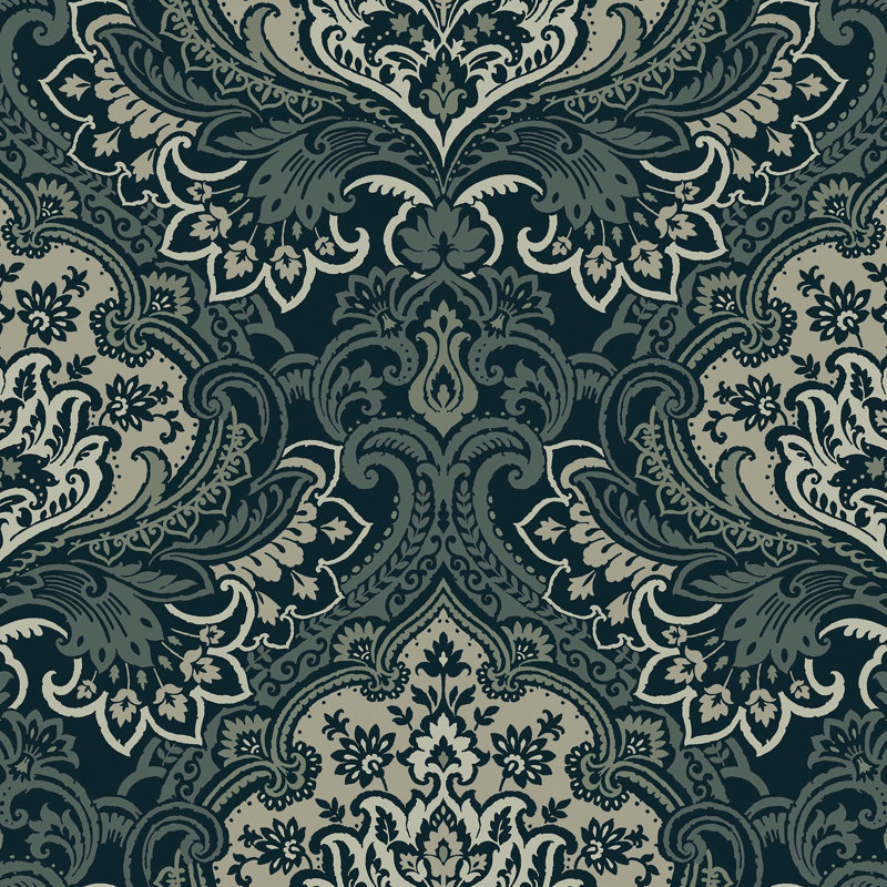 Cecili 8.23m x 68.58cm Matte Wallpaper Roll, Black