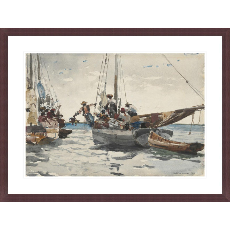 «Market Scene Nassau» par Winslow Homer, impression giclée sur cadre, H 22,32 po x l 29,5 po
