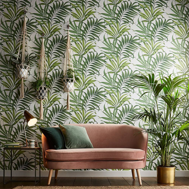 Yasuni Floral Metallic Wallpaper Roll, Lush Green