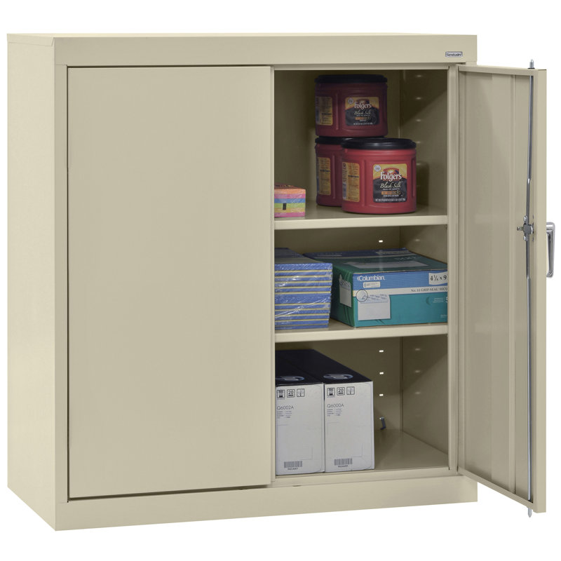 Steel Single Storage Cabinet ( 36'' H x 36'' W x 18'' D), Putty