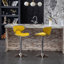 Tabouret de bar rotatif ajustable en velours, ensemble de 2-490448347