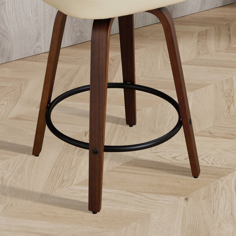 Tabourets de bar rembourrés, Beige, 3
