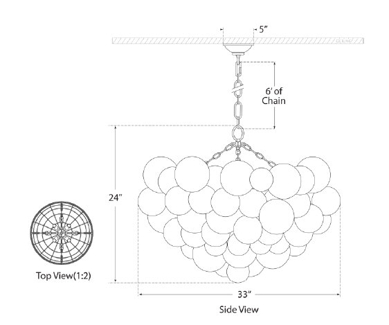 Talia 8 - Light Chandelier, Gild