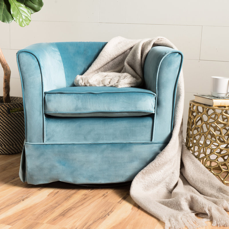 Confortable fauteuil pivotant en velours bleu pour transformer votre décor intérieur - un choix de sièges élégant et élégant