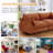 Wauseon 112.6"W Chenille 3 - Seater Sofa , With Pull - Out Storage Drawers Under Each Seat，Armrest Crescent Design.-71906573