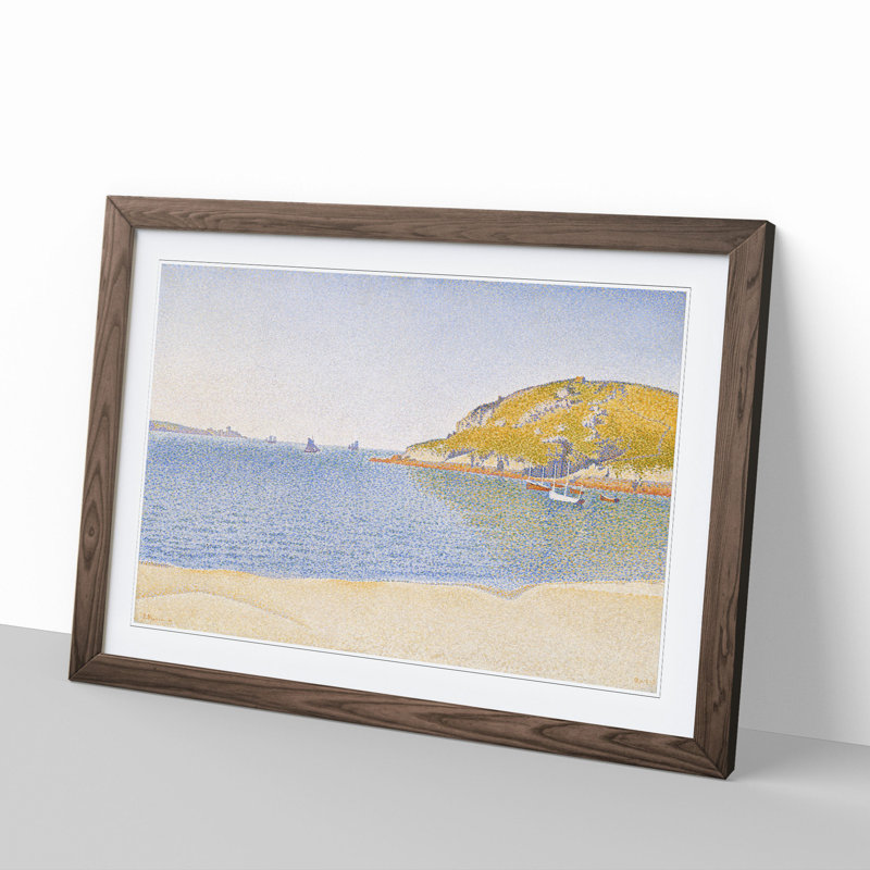 Port of Saint-Cast by Paul Signac - Framed Print, Walnut Framed, 36cm H x 48cm W x 2cm D