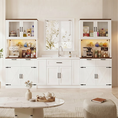  Armoire de rangement pour garde-manger de 71 po avec support pour micro-ondes