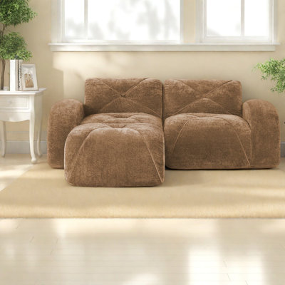 Ergonomic Velvet Sofas, Modular Design, Modern L-shaped For Bedrooms