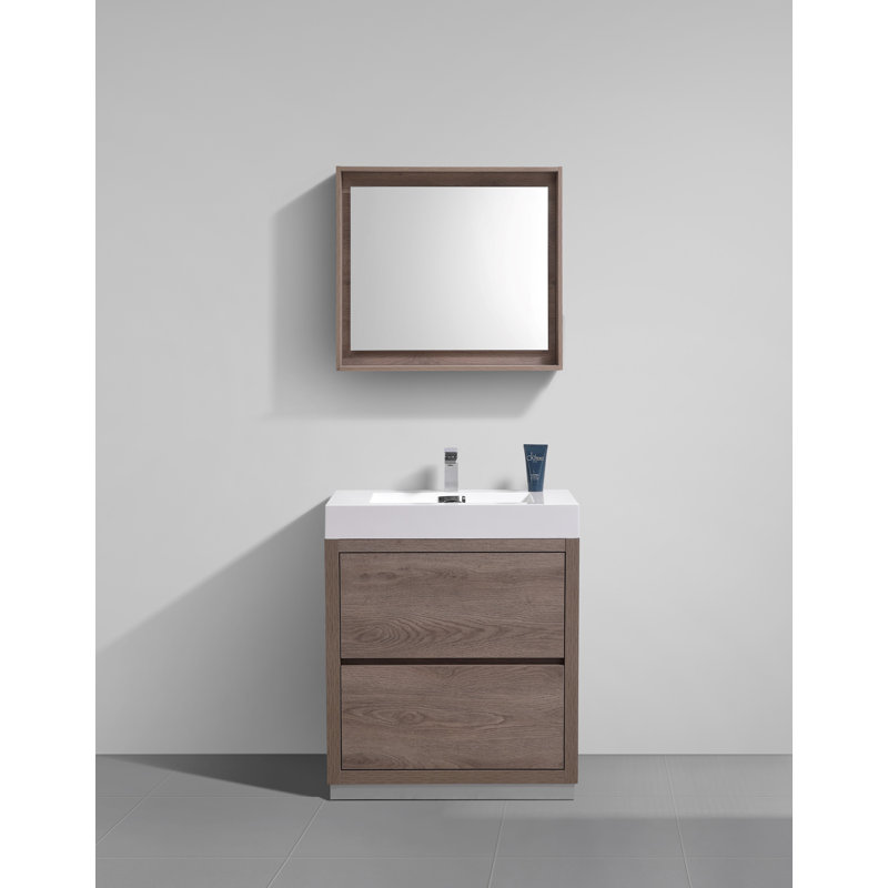 Bryian 29.5'' Single Bathroom Vanity with Reinforced Acrylic Top