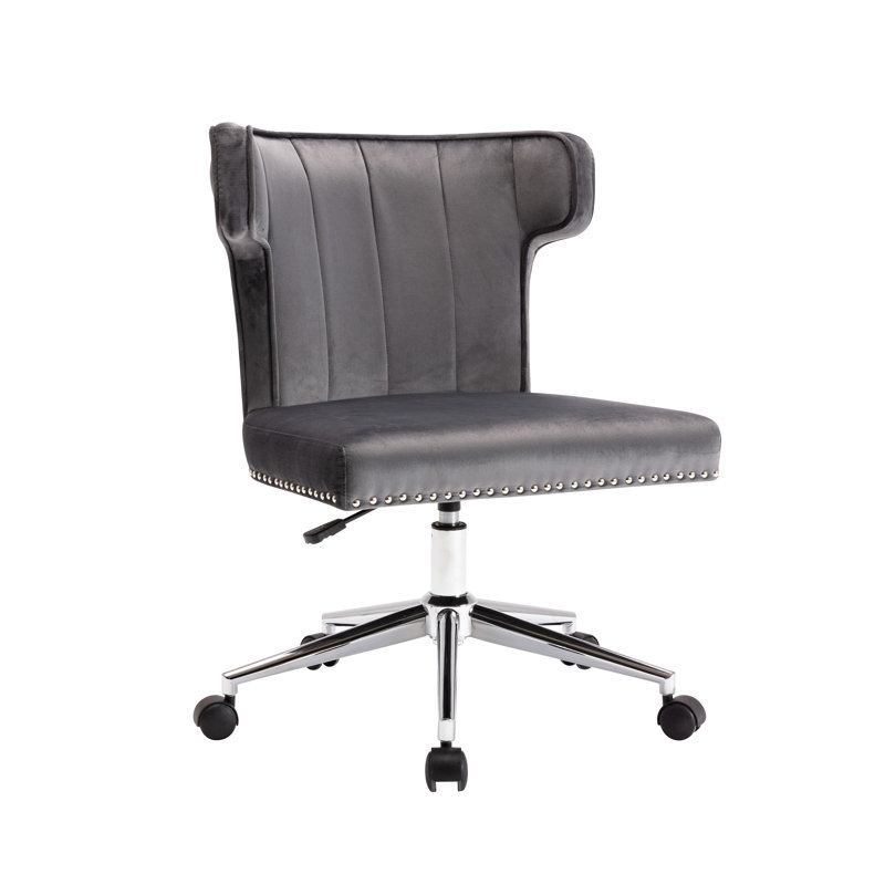 Velvet Task Chair, Grey