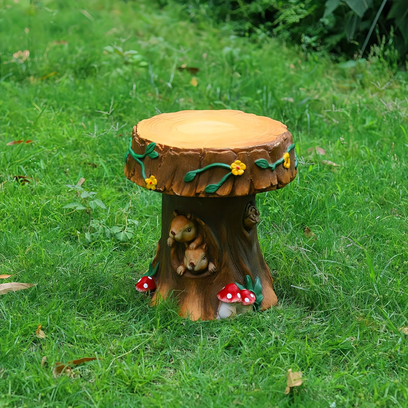 Tabouret de jardin fantaisiste en résine Dovarix pour l'intérieur et l'extérieur, Brown Rabbit